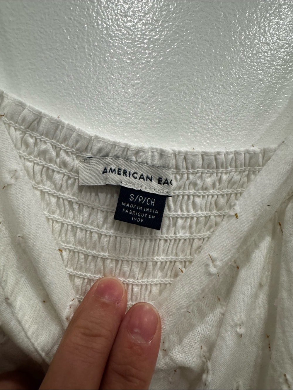 American Eagle Outfitters White Eyelet Tiered Mini Dress - Picture 3 of 4